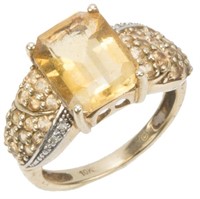 10K YELLOW GOLD AND CITRINE RING