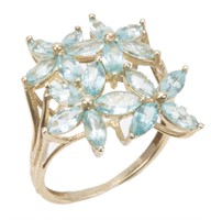 10K YELLOW GOLD AND BLUE TOPAZ FASHION RING