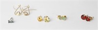 14K YELLOW GOLD ASSORTED EARRINGS - LOT OF 5