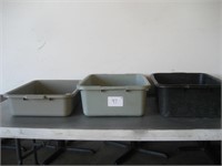 Lot of 3 Plastic Totes