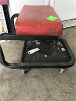 ROLLING SHOP STOOL WITH TRAY