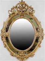 19th CENTURY FRENCH BAROQUE CARVED MIRROR
