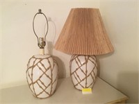 Vintage Ceramic Bamboo Themed Lamps
