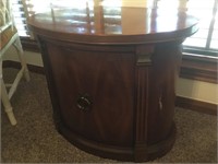 Oval End Table with Storage
