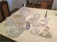 Group of Glass and Crystal Decor Items