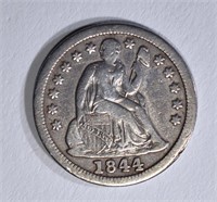1844 SEATED LIBERTY DIME  VF
