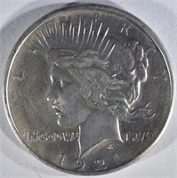 1921 PEACE DOLLAR AU CLEANED