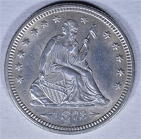 1873 W/ARROWS SEATED LIBERTY QUARTER BU