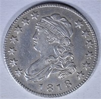 1818 BUST QUARTER CH AU MARKS OBV.