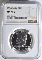 1965 SMS KENNEDY HALF DOLLAR, NGC MS-67*