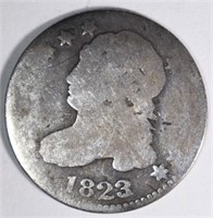 1823/2 BUST DIME, AG KEY DATE