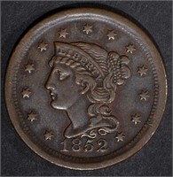 1852 LARGE CENT, XF