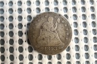 1853 Seated Liberty Quarter with Arrows