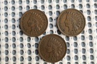 Two-1906 and One-1907 Indian Head Cents