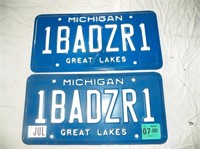 2- Michigan License Plates