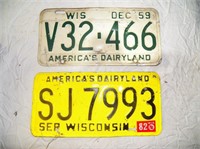 2- Wisconsin License Plates