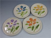 Pottery Floral Round Tiles (4)
