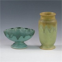 Roseville Carnelian Drip Vases (2)