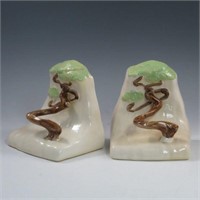 Roseville Ming Tree Bookends - Excellent