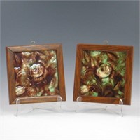 Cambridge Framed Floral Tiles (2) - Excellent
