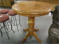 Bar Height Round Wood Table