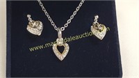 Montana Silversmith Pave Heart Necklace & Earrings