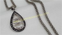 .925 Sterling Marcasite Necklace - Nice Chain