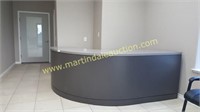 Solid Corian Style Sales Counter - Gray & Charcoal