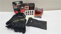 Motorcycle Gloves, Harley Care Kit, Mini Flask &