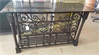 Wrought Iron & Marble Entry Way Table