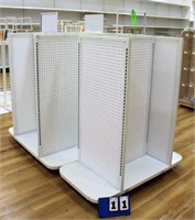 (3) Rolling Pegboard Display Shelves