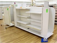 (3) Assort. Rolling Pegboard Display Shelves