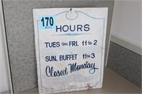 Vintage Store Hours Sign