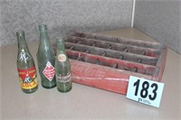 Wooden Coca Cola Crate & Misc. Bottles
