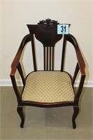 Mahogany Victorian High Arm Chair