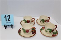 Franciscan Apple 4 cups & 4 Saucers
