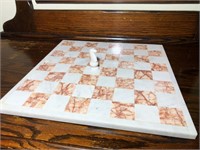 Marble chessboard and complete piece set