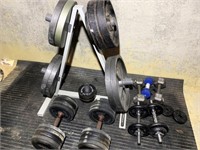 Weights with weight rack