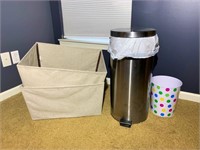 Two garbage cans and organizers
