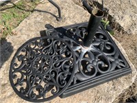 Outdoor umbrella stand and decorative cast iron