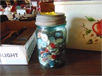 Ball jar full of antique buttons