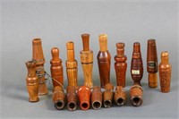 Lot of 15 Duck and Goose Calls by Various Makers,