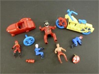 Assortment of Vintage Plastic Toy Motorcycle