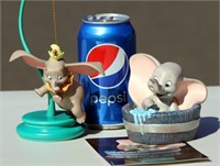 Disney Classic 2 Dumbo Figurines w Pole