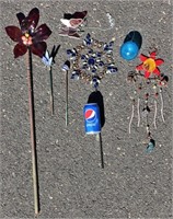 Stained Glass Yard Garden Art Stakes Hangers