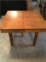 Antique 5 leg square oak table