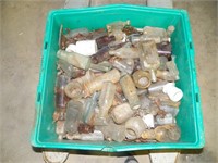 Tote of Old Glass Bottles