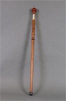 Wooden Cane by Unknown Maker, Features Statue of