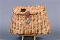 Wicker Fish Creel w/ Canvas Strap and Leather