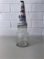 Mobiloil Arctic tin top & genuine pint oil bottle